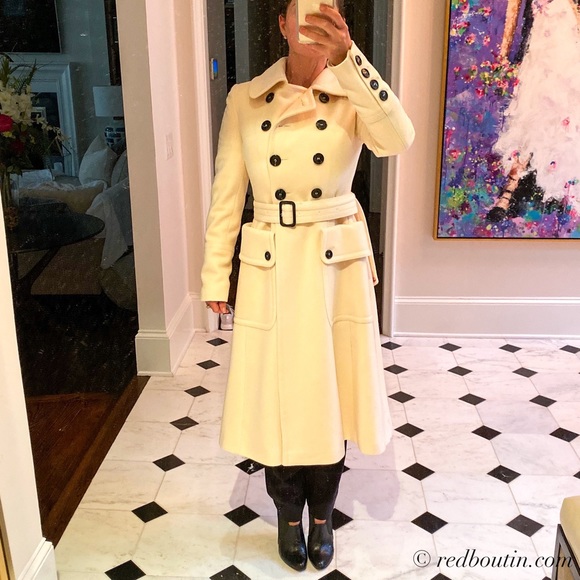 Burberry Jackets & Blazers - Burberry wool / Cashmere Cream pleated Trench Coat